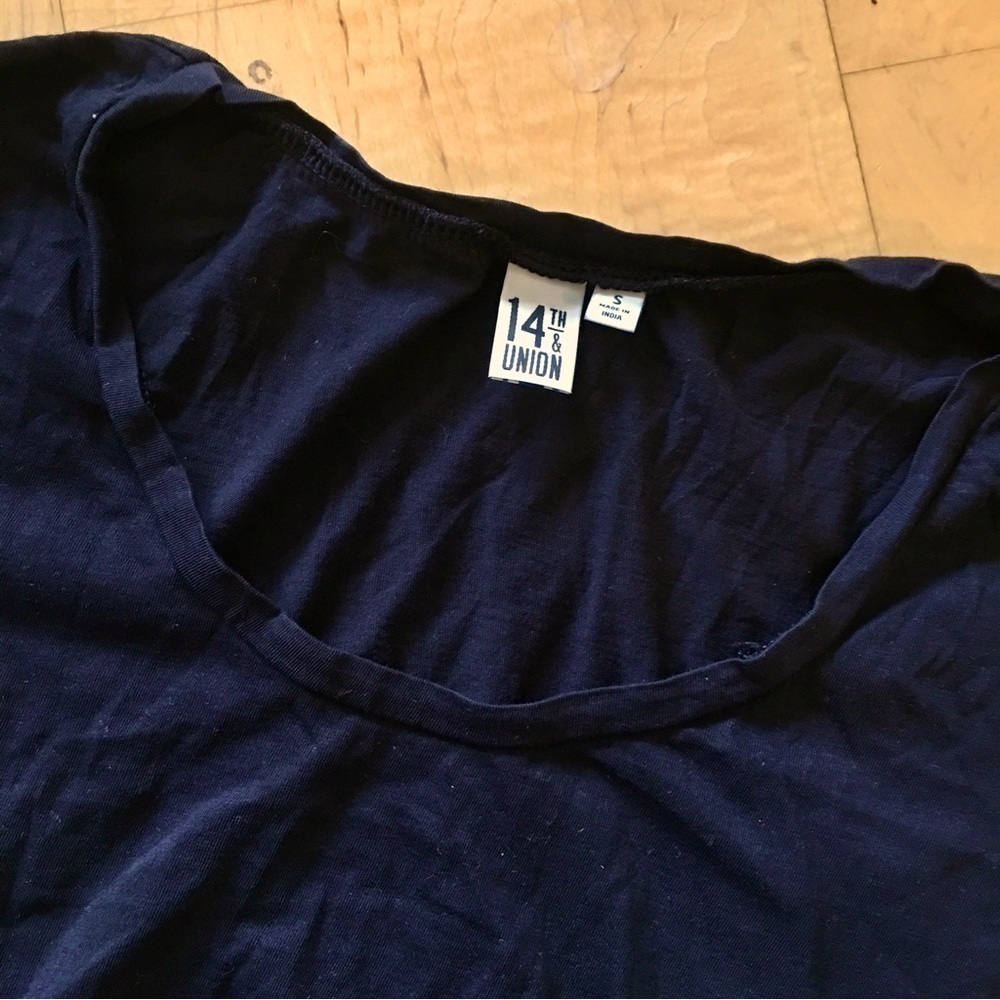 14th & Union Scoopneck, Lightweight, Cap Sleeve Tee, Black, Size S - Picture 3 of 9
